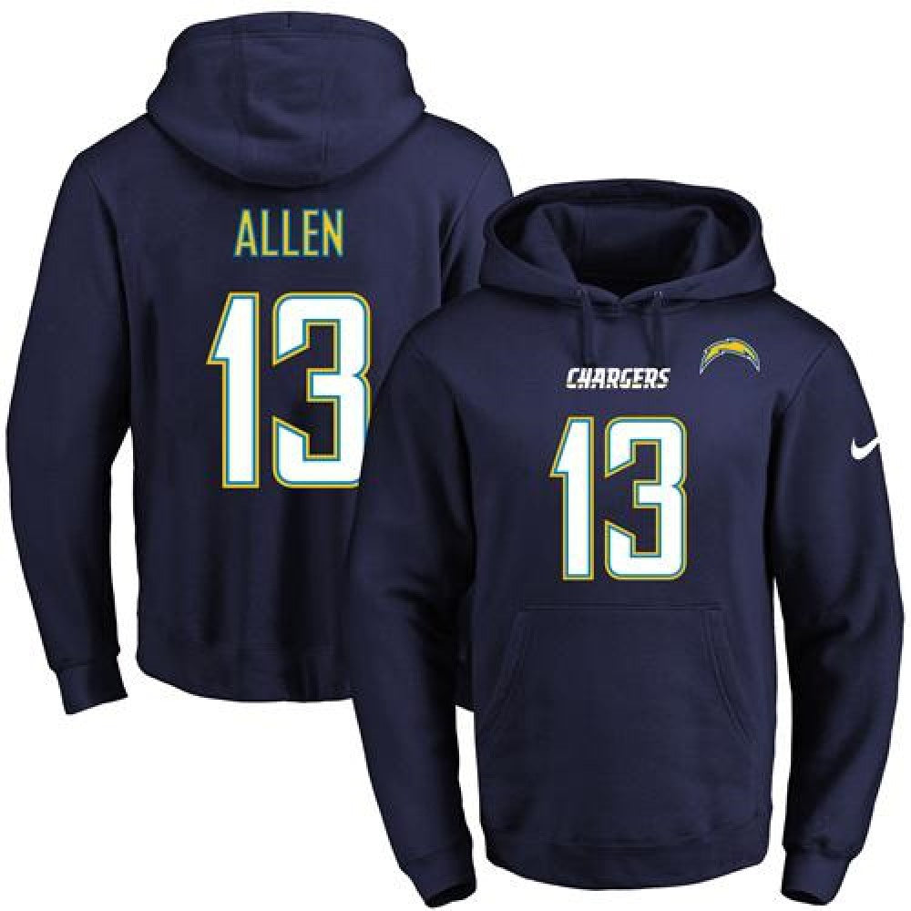 Chargers #13 Keenan Allen Navy Blue Name & Number Pullover NFL Hoodie 