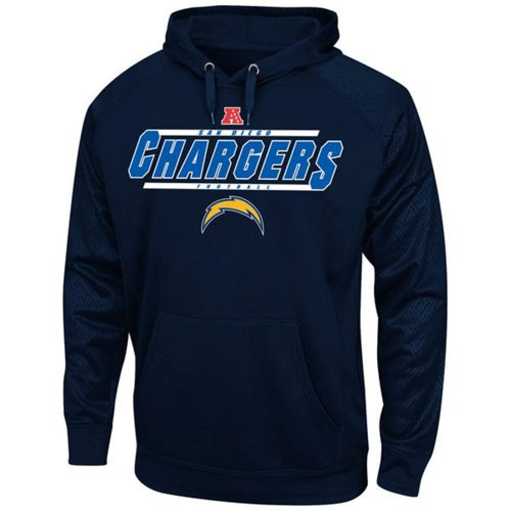 San Diego Chargers Majestic Synthetic Hoodie Sweatshirt Navy Blue 