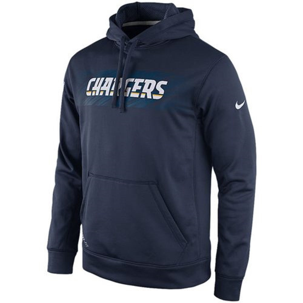 San Diego Chargers KO Speed Wordmark Performance Hoodie Navy Blue 