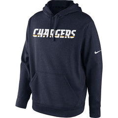 San Diego Chargers KO Wordmark Performance Hoodie Navy Blue 