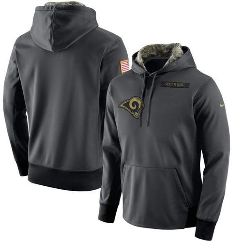 Men's Los Angeles Rams Anthracite Salute to Service Player Performance Hoodie 