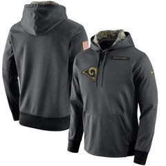 Men's Los Angeles Rams Anthracite Salute to Service Player Performance Hoodie 
