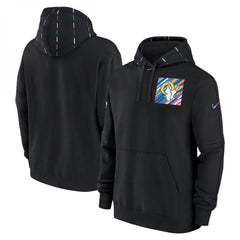 Men's Los Angeles Rams Black 2023 Crucial Catch Club Pullover Hoodie 