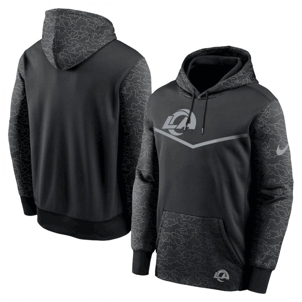 Men's Los Angeles Rams Black Reflective Therma Hoodie 