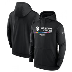 Men's Los Angeles Rams 2022 Black Crucial Catch Therma Performance Pullover Hoodie 