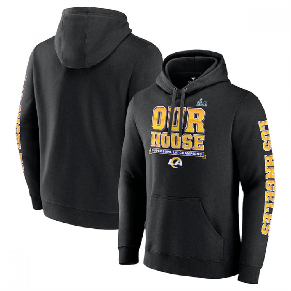 Men's Los Angeles Rams 2022 Black Super Bowl LVI Champions Pullover Hoodie 