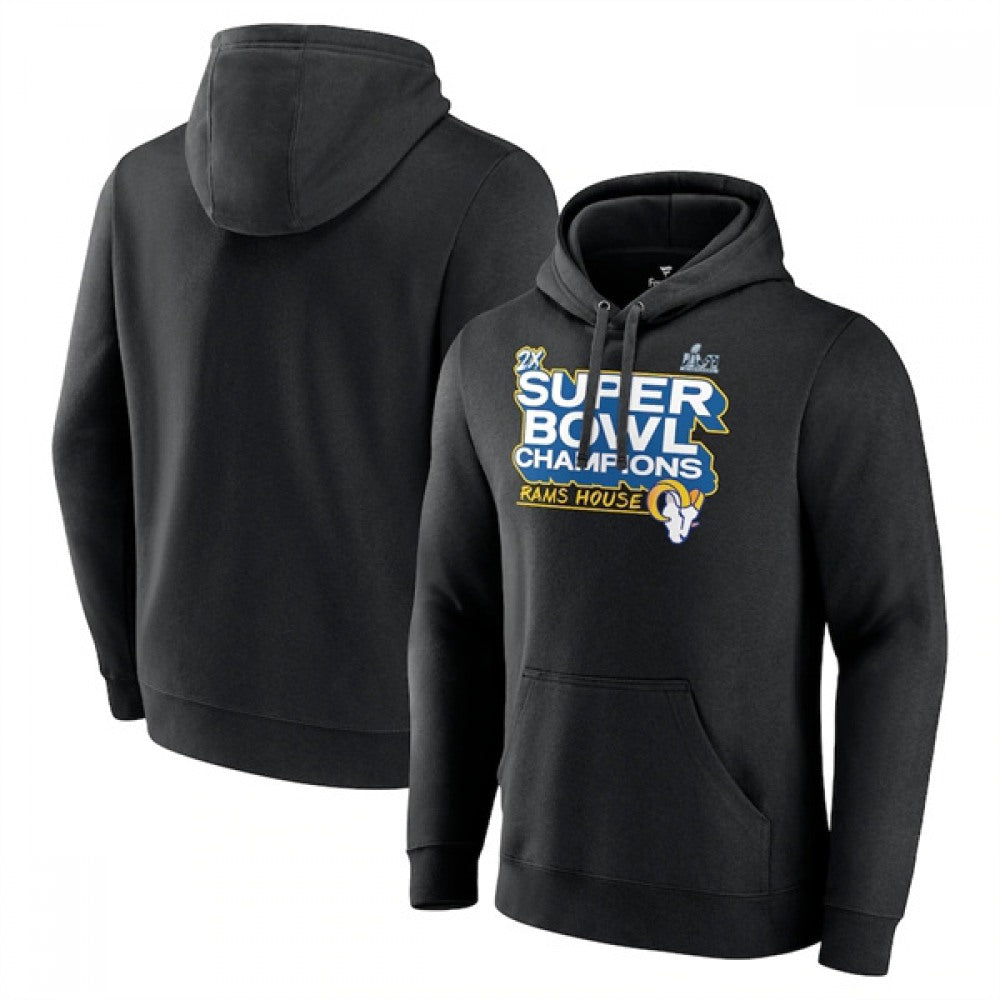 Men's Los Angeles Rams 2022 Black Super Bowl LVI Champions Pullover Hoodie 