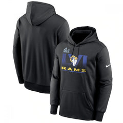Men's Los Angeles Rams 2022 Black Super Bowl LVI Champions Pullover Hoodie 