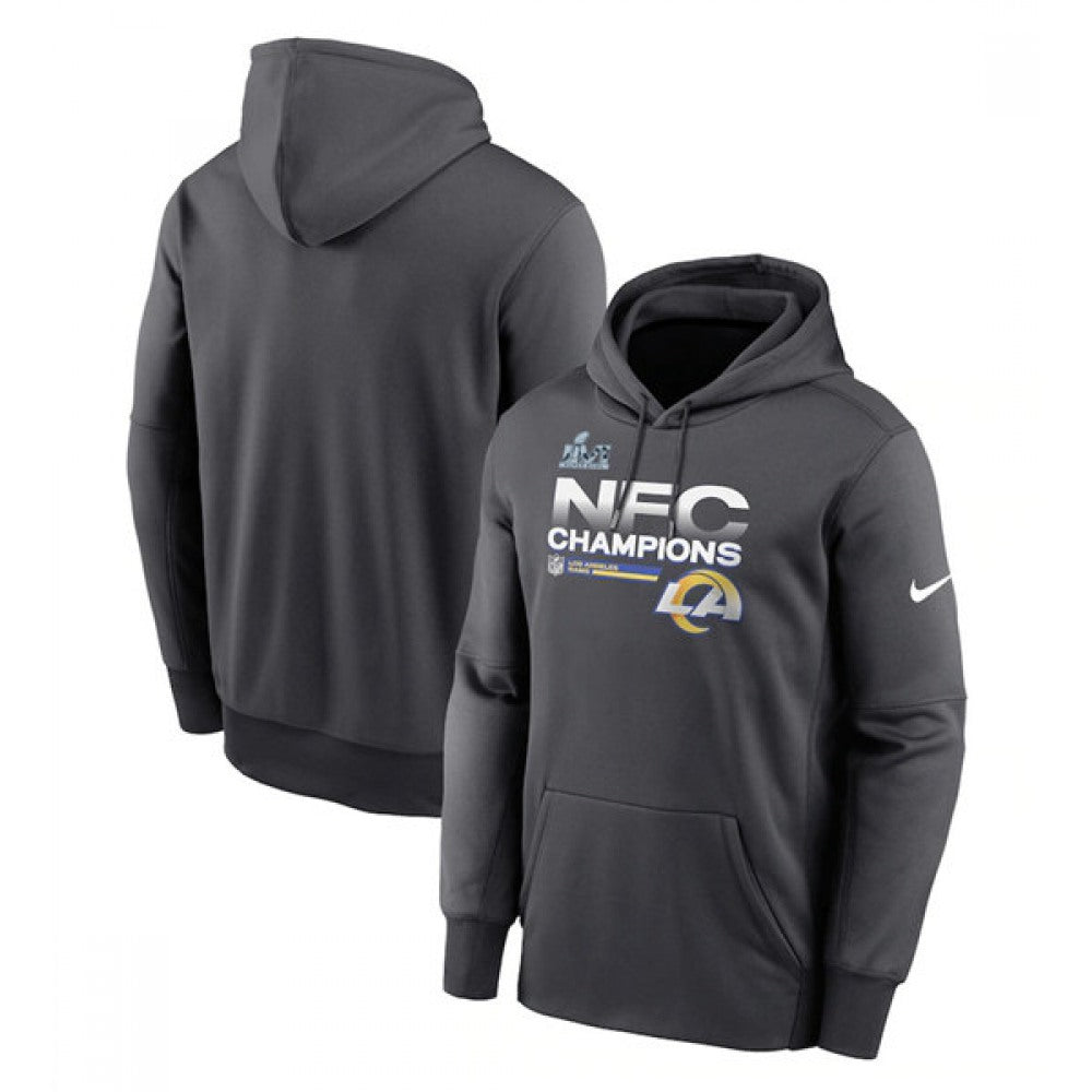 Men's Los Angeles Rams 2022 Black NFC Champions Pullover Hoodie 