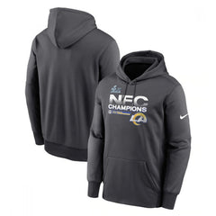 Men's Los Angeles Rams 2022 Black NFC Champions Pullover Hoodie 