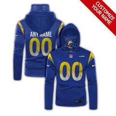 Men's Los Angeles Rams 2020 Blue Customize Hoodie Mask 