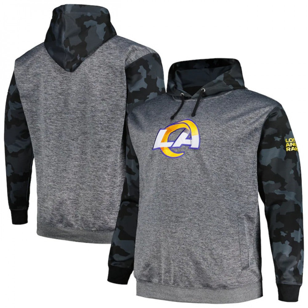 Men's Los Angeles Rams Heather Charcoal Big & Tall Camo Pullover Hoodie 