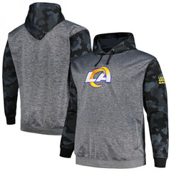 Men's Los Angeles Rams Heather Charcoal Big & Tall Camo Pullover Hoodie 