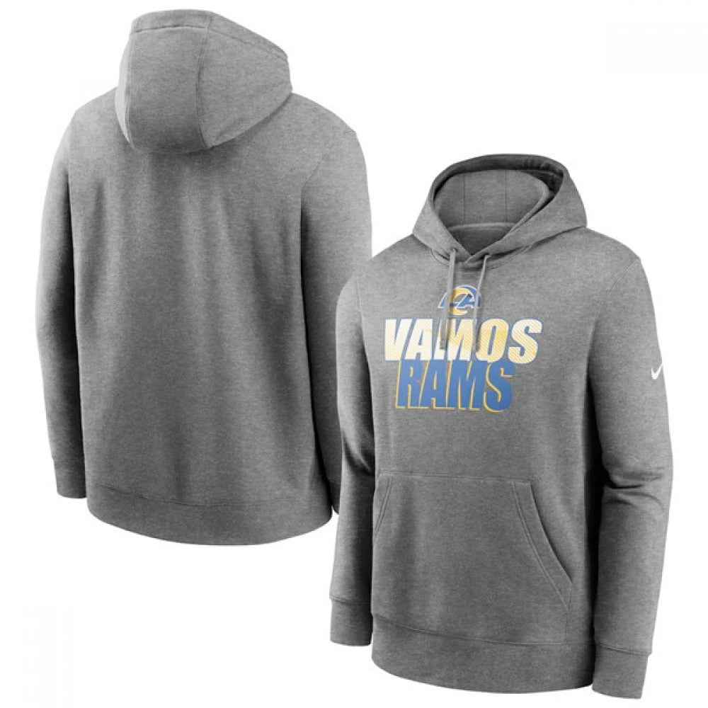 Men's Los Angeles Rams Heathered Charcoal Fan Gear Local Club Pullover Hoodie 