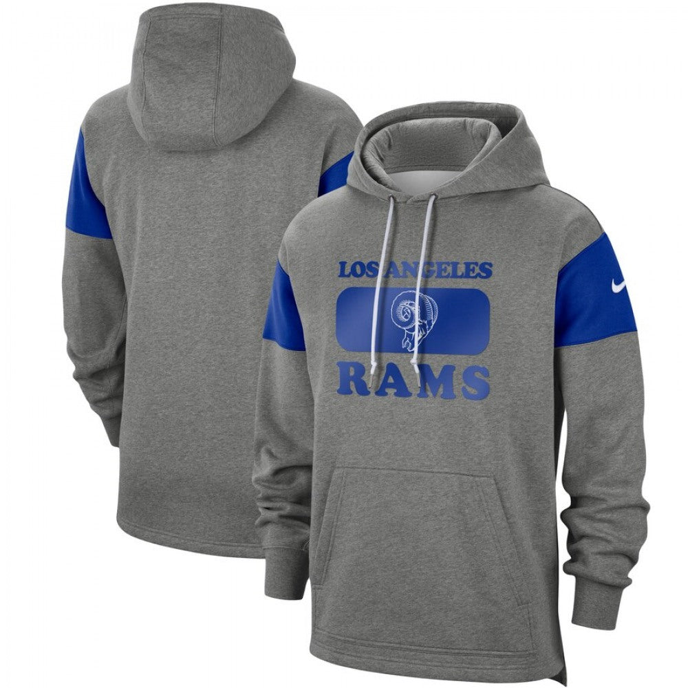 Men's Los Angeles Rams 2019 Grey Fan Gear Historic Pullover Hoodie 