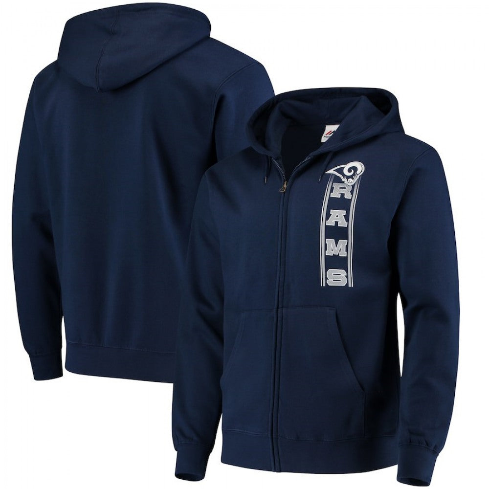 Men's Los Angeles Rams Navy Hook and Ladder Full-Zip NFL Hoodie 