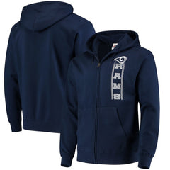 Men's Los Angeles Rams Navy Hook and Ladder Full-Zip NFL Hoodie 