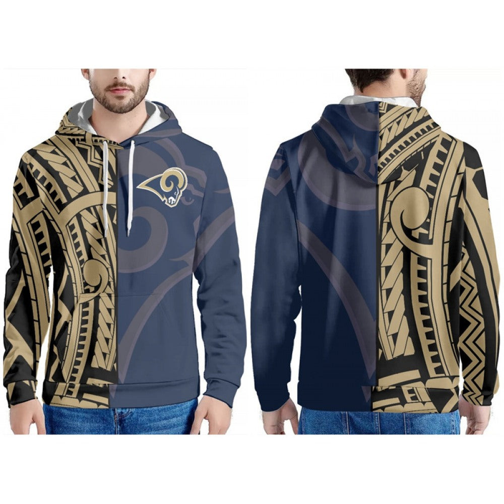 Men's Los Angeles Rams Navy/Gold Pullover Hoodie 