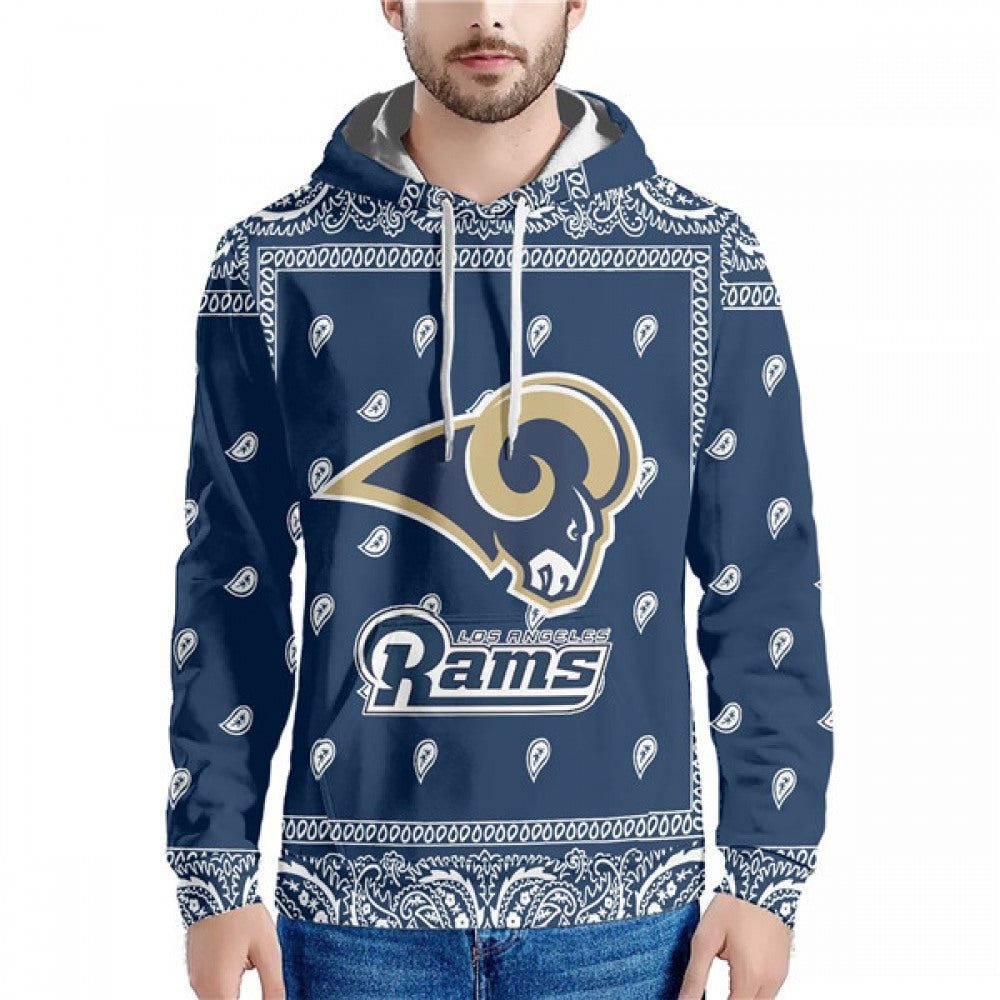 Men's Los Angeles Rams Navy Pullover Hoodie 