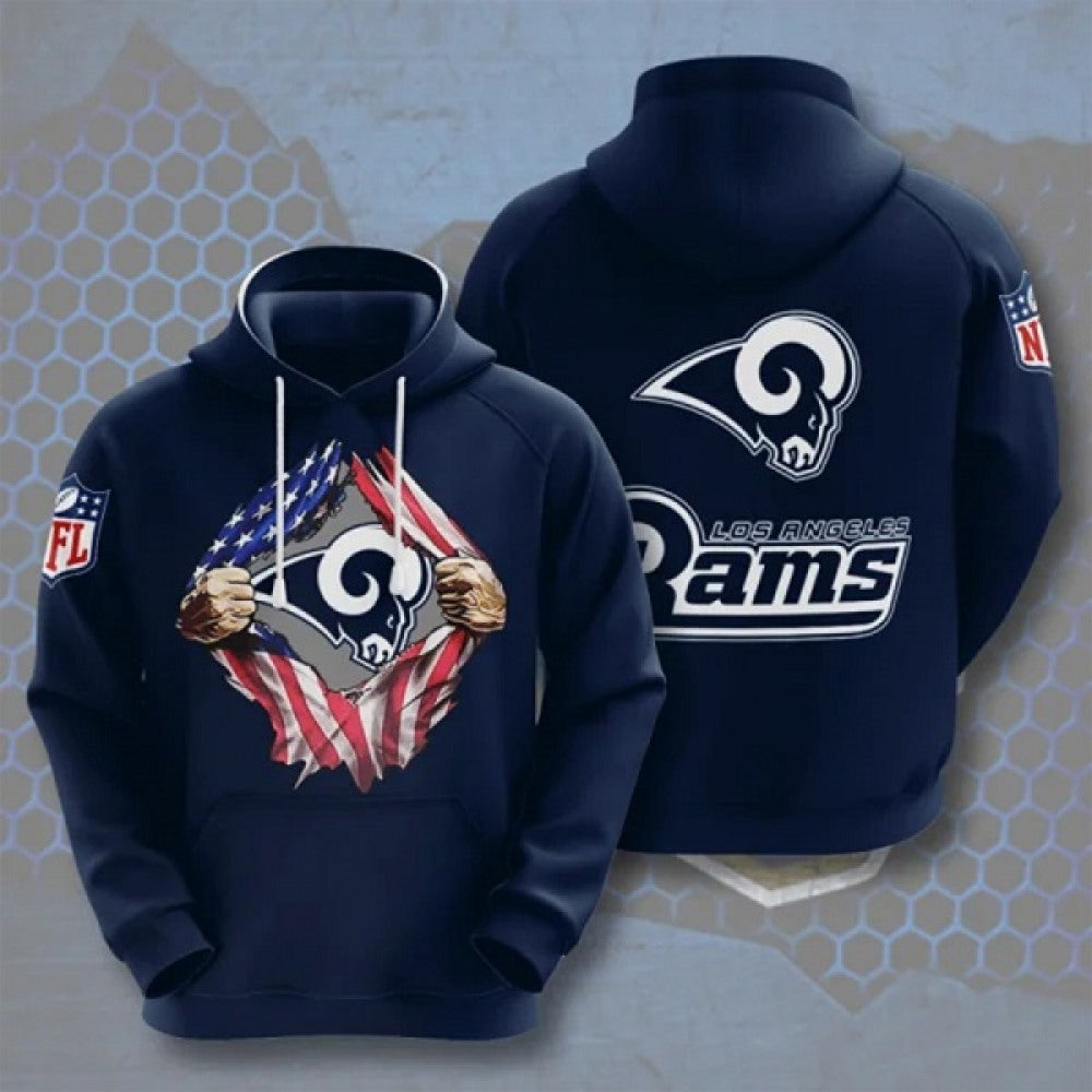 Men's Los Angeles Rams Navy 3D Trending Hoodie 