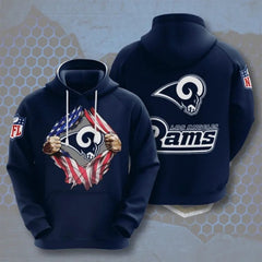 Men's Los Angeles Rams Navy 3D Trending Hoodie 
