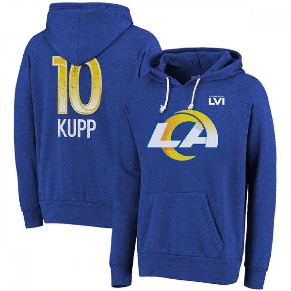 Men's Los Angeles Rams #10 Cooper Kupp 2022 Royal Super Bowl LVI Champions Pullover Hoodie 