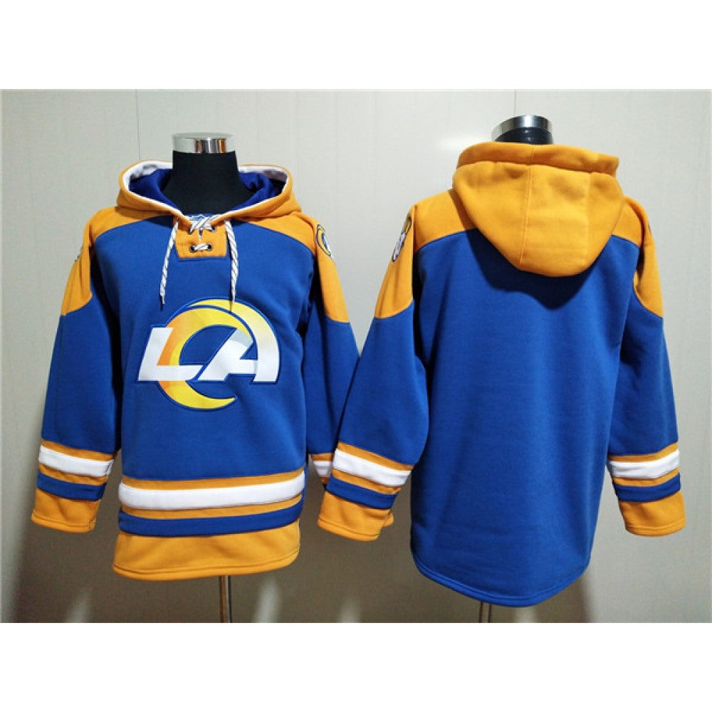 Men's Los Angeles Rams Blank 2022 Royal Super Bowl LVI Champions Pullover Hoodie 
