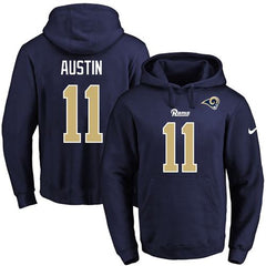 Rams #11 Tavon Austin Navy Blue Name & Number Pullover NFL Hoodie 