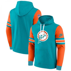 Men's Miami Dolphins Aqua/Orange Pullover Hoodie 