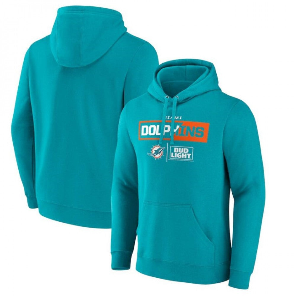 Men's Miami Dolphins Aqua x Bud Light Pullover Hoodie 
