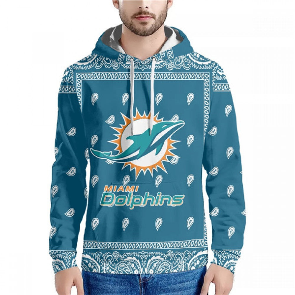 Men's Miami Dolphins Aqua Pullover Hoodie 
