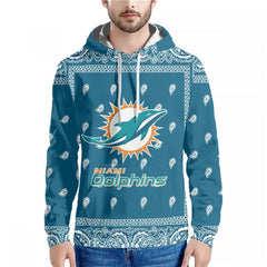 Men's Miami Dolphins Aqua Pullover Hoodie 