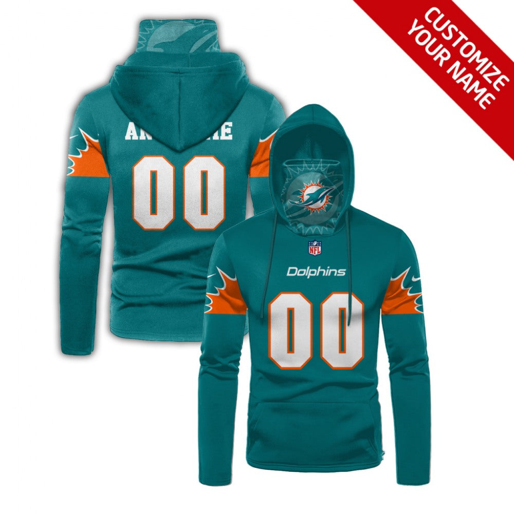 Men's Miami Dolphins 2020 Aqua Customize Hoodie Mask 