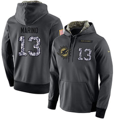 NFL Men's Miami Dolphins #13 Dan Marino Stitched Black Anthracite Salute to Service Player Performance Hoodie 