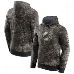 Men's Miami Dolphins Black/Gray Blackout Tonal Pullover Hoodie 