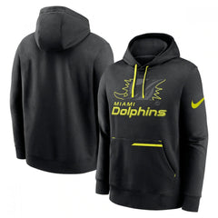 Men's Miami Dolphins Black Volt Pullover Hoodie 