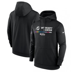 Men's Miami Dolphins 2022 Black Crucial Catch Therma Performance Pullover Hoodie 