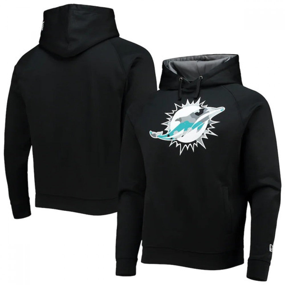 Men's Miami Dolphins Black Pullover Hoodie 