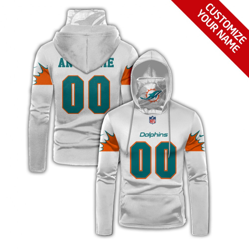 Men's Miami Dolphins 2020 White Customize Hoodie Mask 