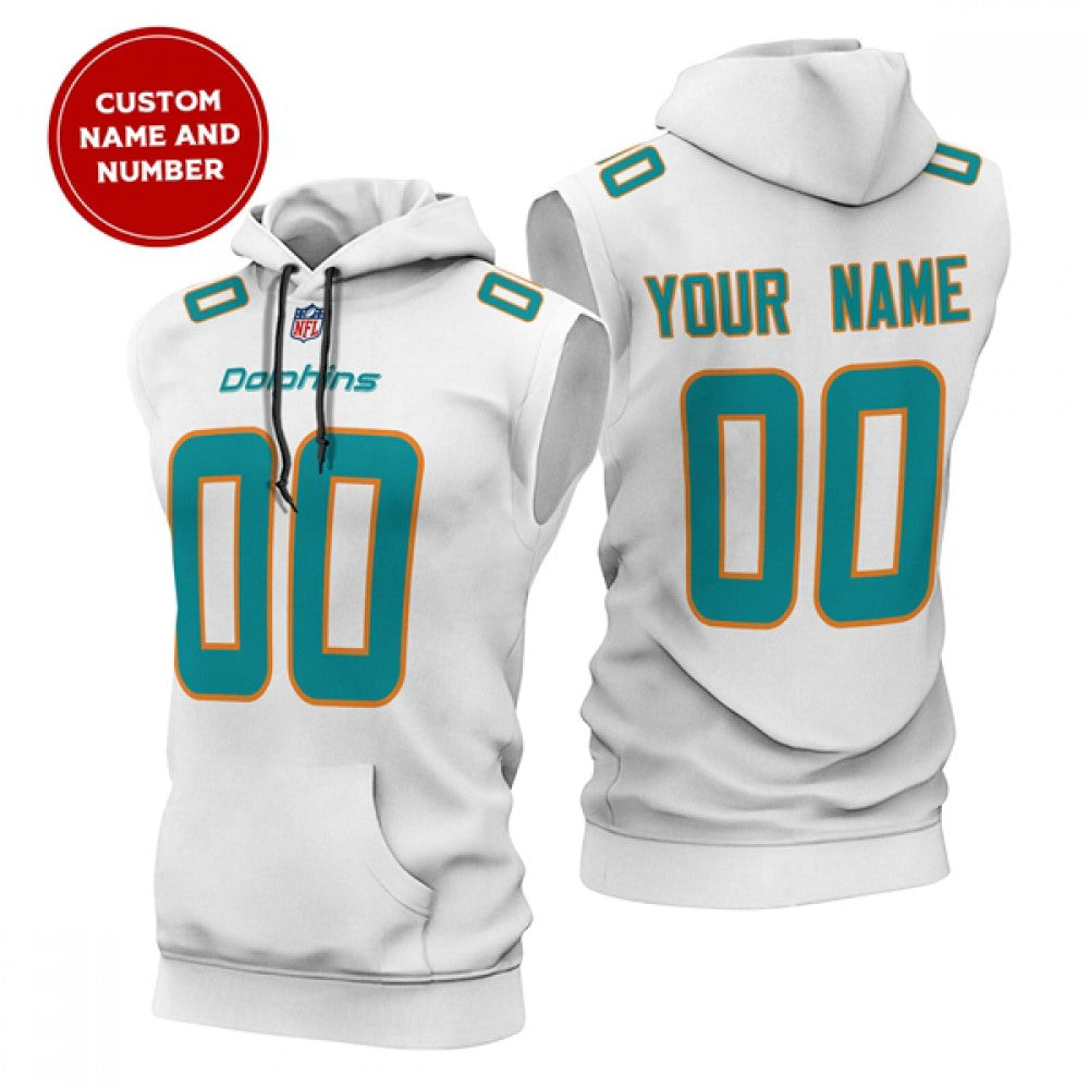 Men's Miami Dolphins Customized Limited Edition Sleeveless Hoodie 