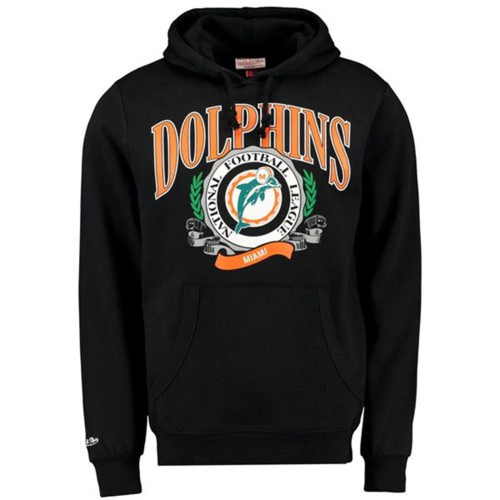 Miami Dolphins Mitchell & Ness Fair Catch Pullover Hoodie Black 