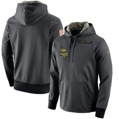 Men's Minnesota Vikings Anthracite Salute to Service Player Performance Hoodie 