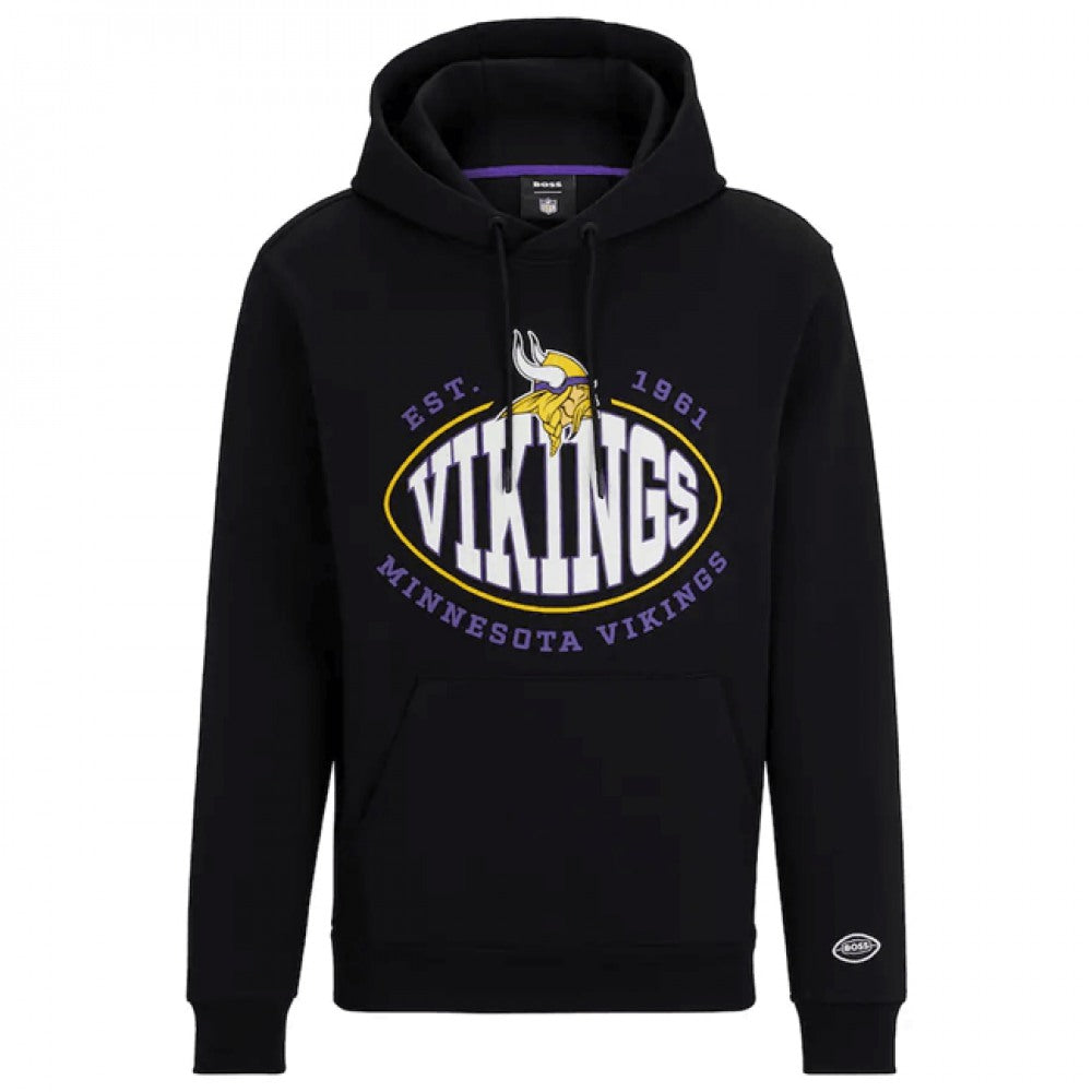 Men's Minnesota Vikings Black BOSS X Touchback Pullover Hoodie 