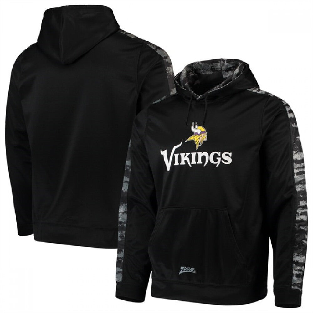 Men's Minnesota Vikings Zubaz Black Tonal Oxide Pullover Hoodie 