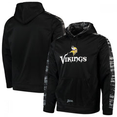 Men's Minnesota Vikings Zubaz Black Tonal Oxide Pullover Hoodie 