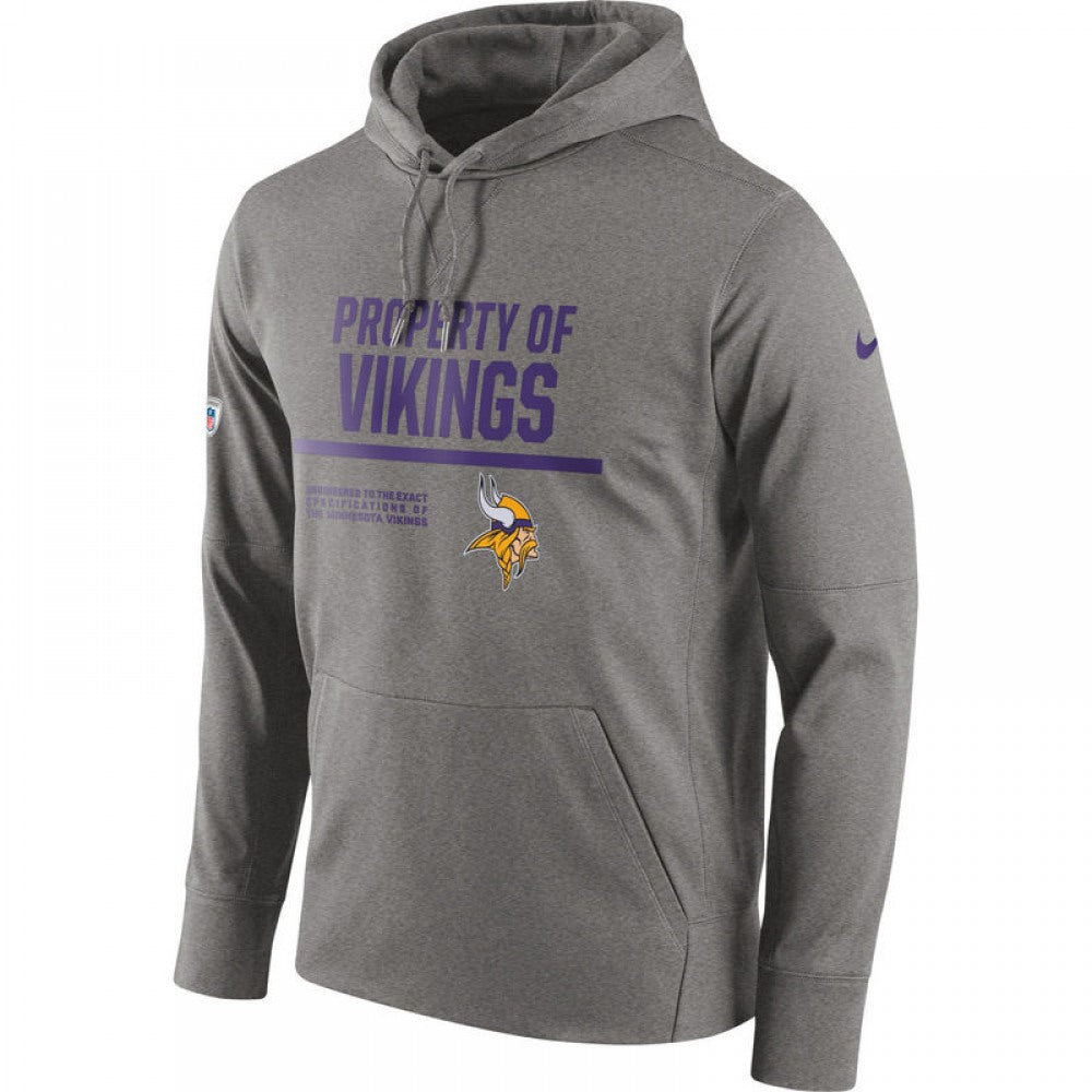 Men's Minnesota Vikings Gray Circuit Property Of Performance Pullover Hoodie 