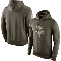 Men's Minnesota Vikings Olive Salute To Service KO Performance Hoodie 