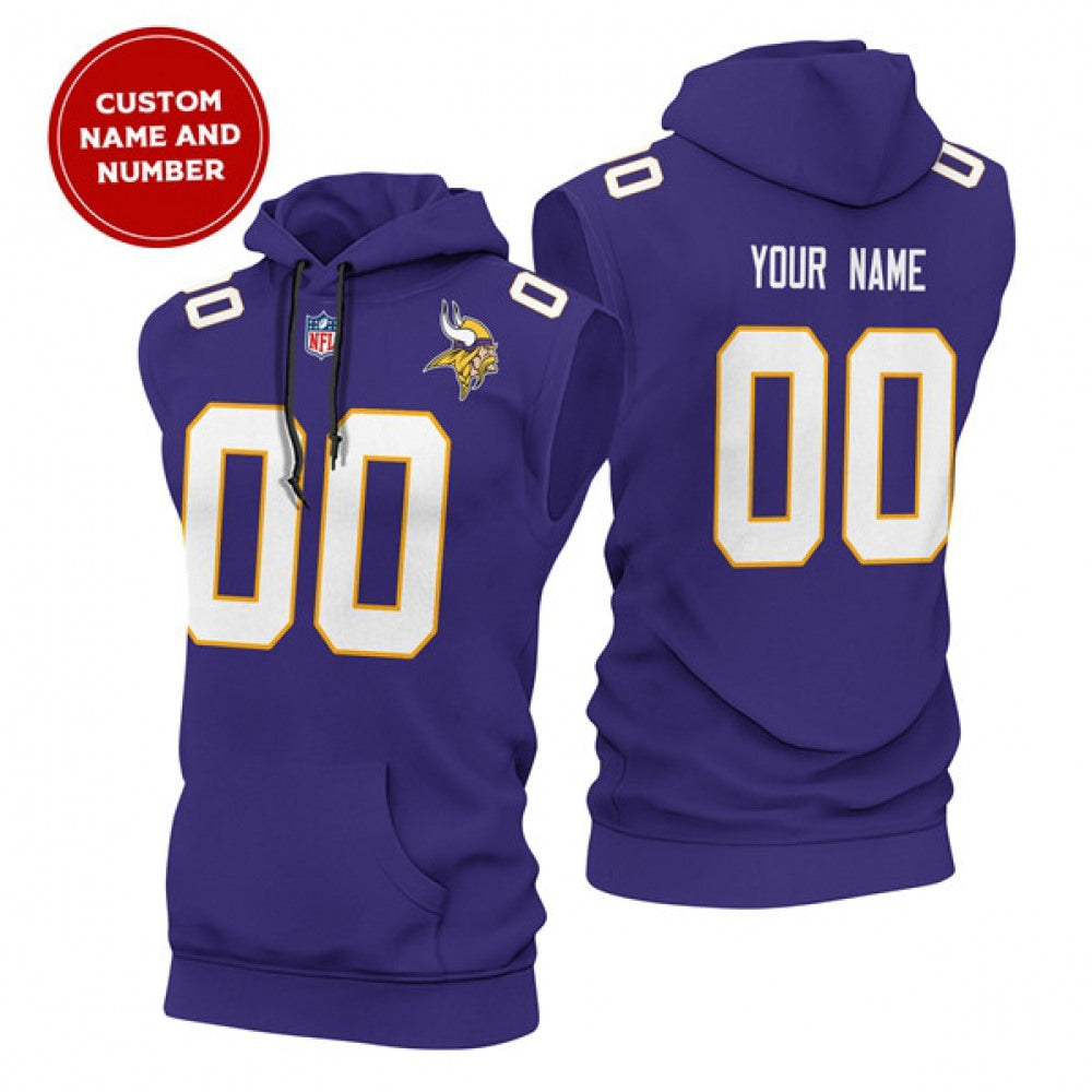 Men's Minnesota Vikings Customized Purple Limited Edition Sleeveless Hoodie 