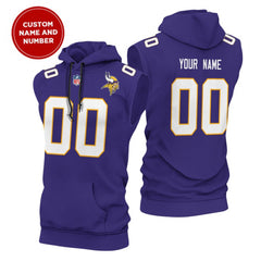 Men's Minnesota Vikings Customized Purple Limited Edition Sleeveless Hoodie 