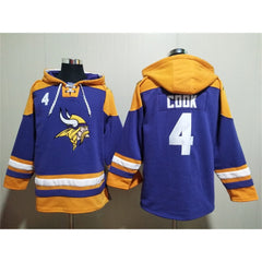 Men's Minnesota Vikings #4 Dalvin Cook Purple/Yellow Ageless Must-Have Lace-Up Pullover Hoodie 
